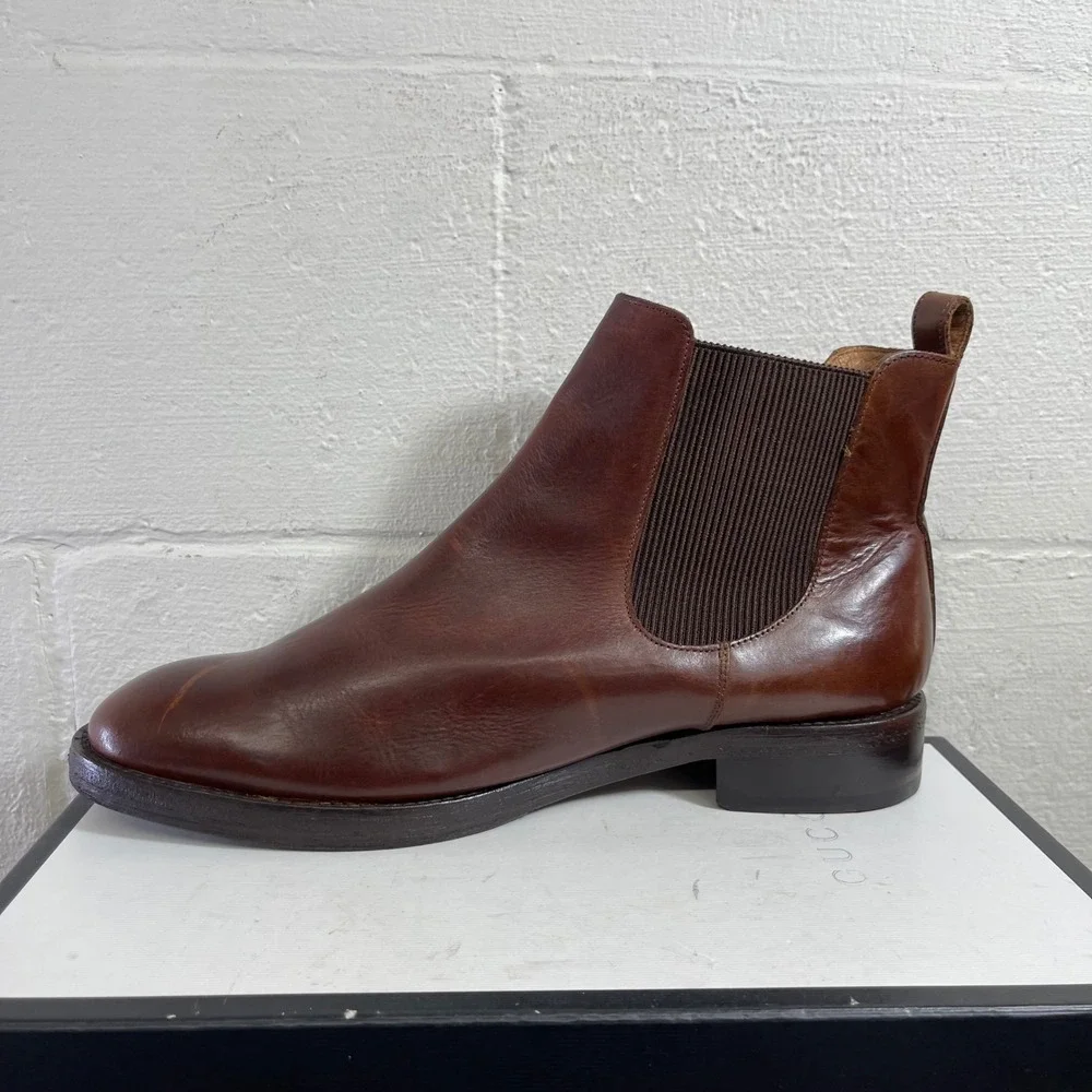 Mark Nason‎ Eastwood Franco Brown Leather Chelsea Boots Pull On Men's Size 13 US
